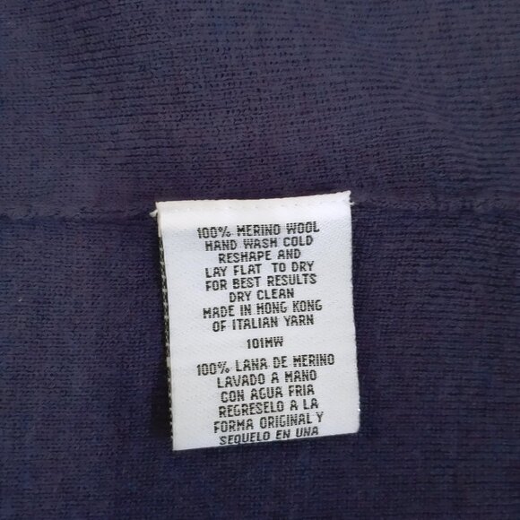 Eileen Fisher Longline Cardigan – Dark Blue Merino Wool, Women’s Large - Picture 4 of 5